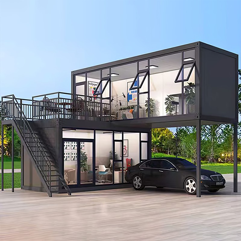 Zweistöckiges Glascontainerhaus