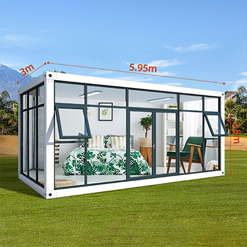 Einstöckiges Glascontainerhaus